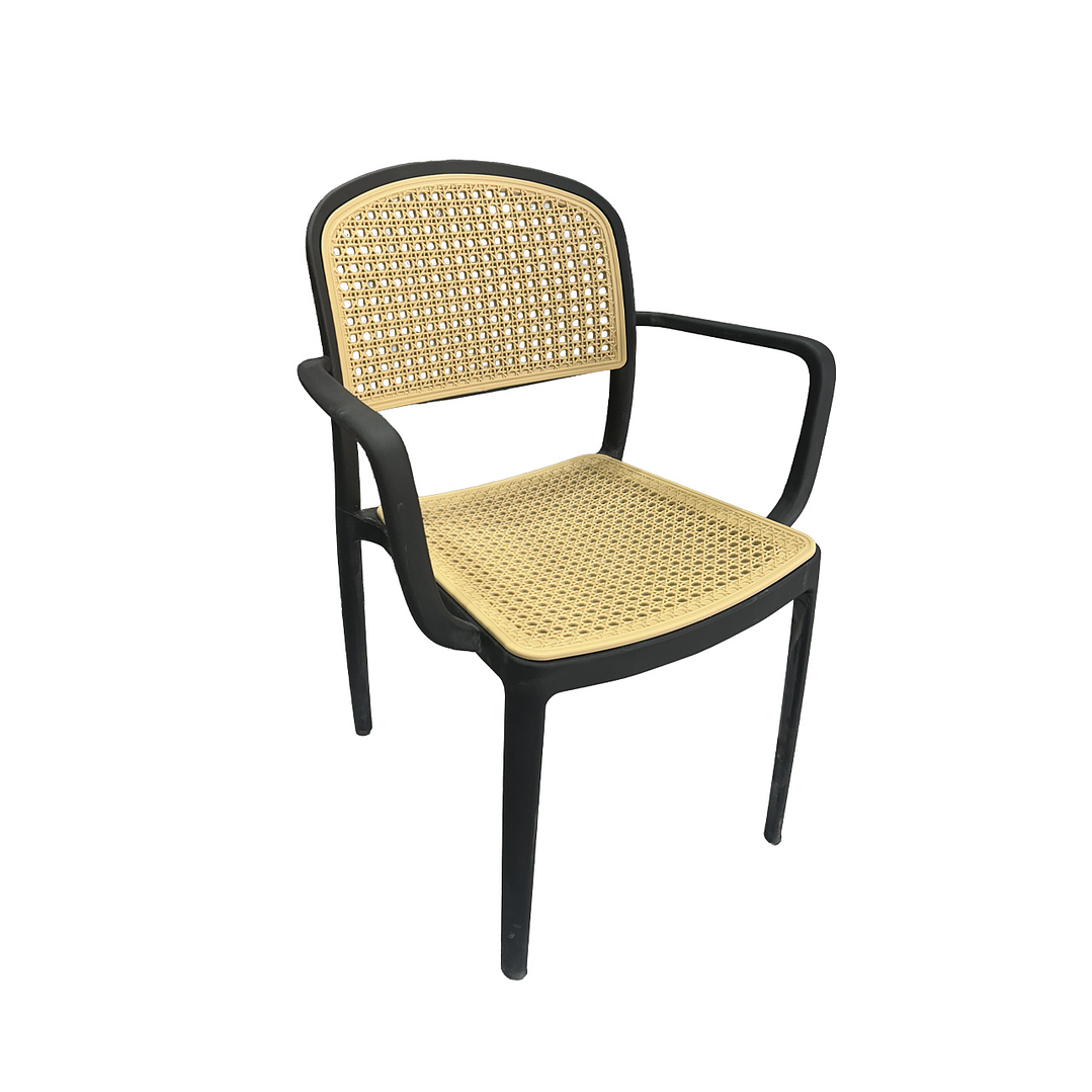 Silla Terraza Beige/Negra C/Apoya Brazos 1