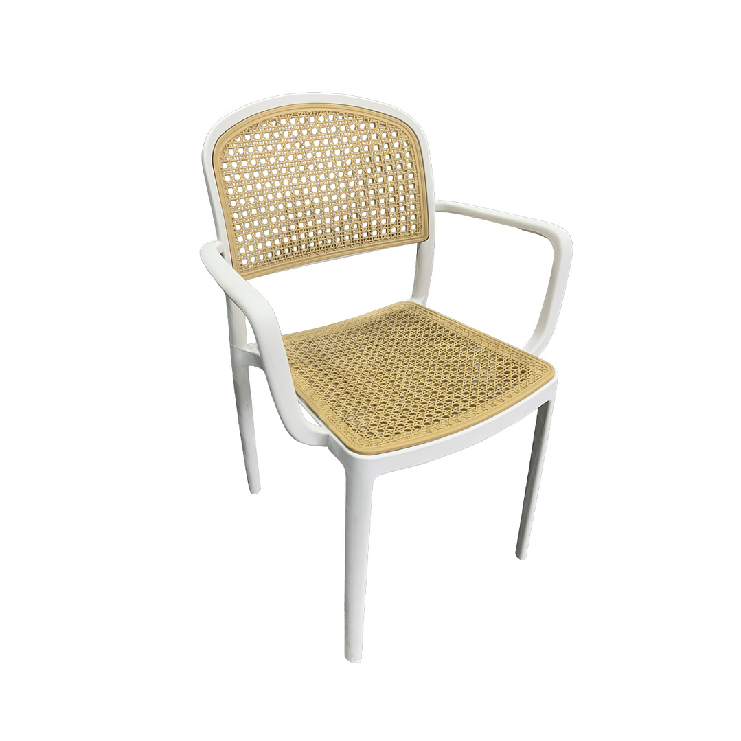 Silla Terraza Beige/Blanca C/Apoya Brazos 1