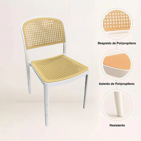 Silla Terraza Beige/Blanca