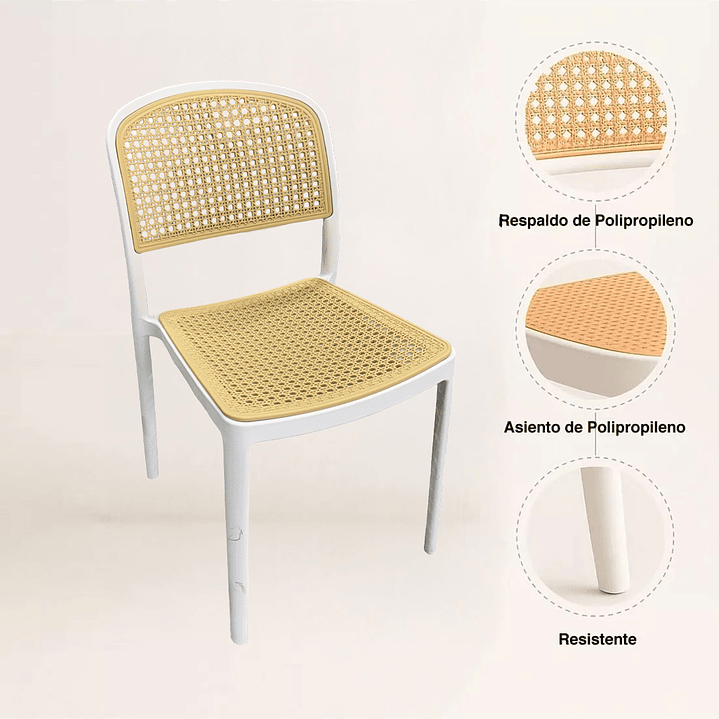 Silla Terraza Beige/Blanca 2