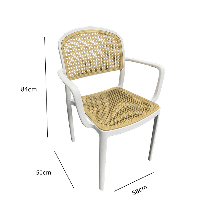 Silla Terraza Beige/Blanca C/Apoya Brazos 3