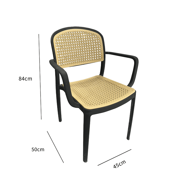 Silla Terraza Beige/Negra C/Apoya Brazos 3
