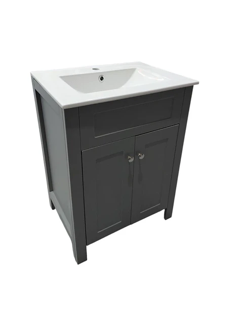 Vanitorio + Mueble Gris Sin Griferia 61x46.5x82cm K1057