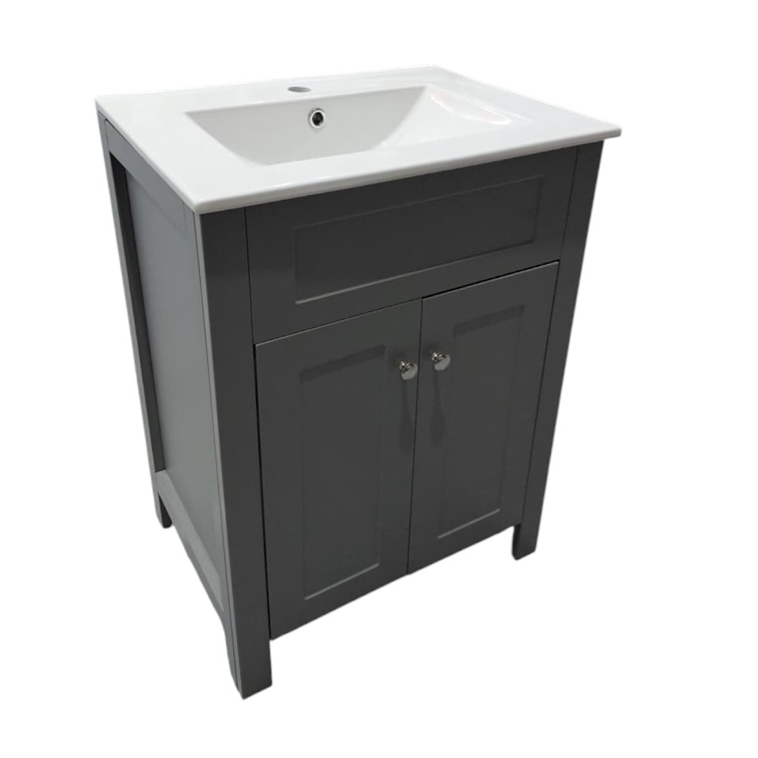 Vanitorio + Mueble Gris Sin Griferia 61x46.5x82cm K1057 1