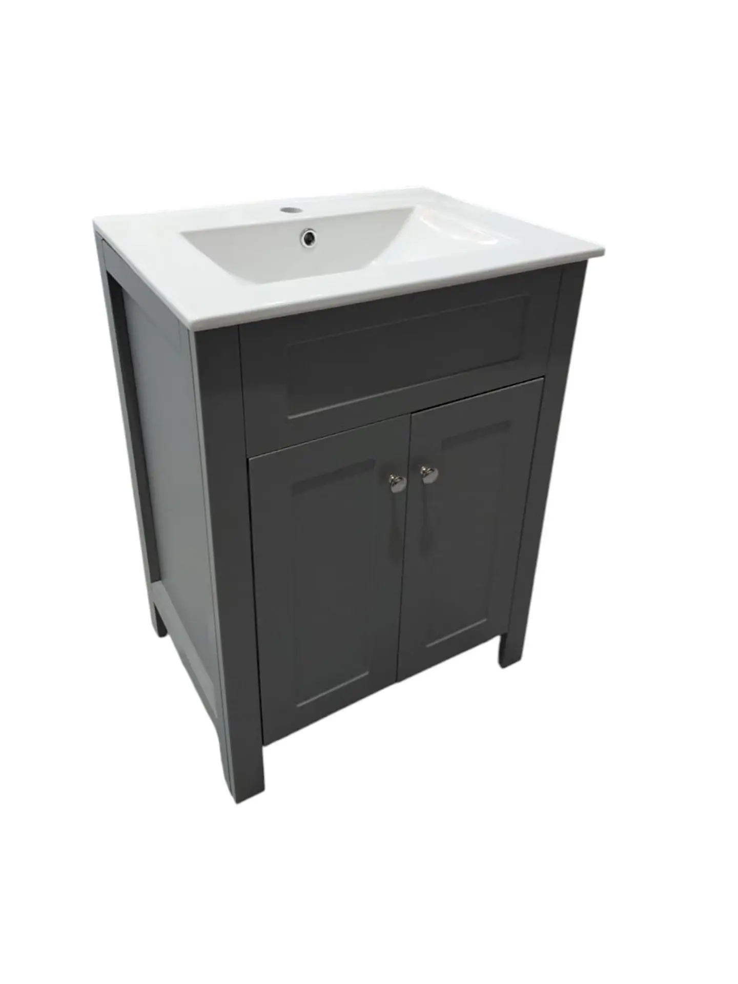 Vanitorio + Mueble Gris Sin Griferia 61x46.5x82cm K1057 1