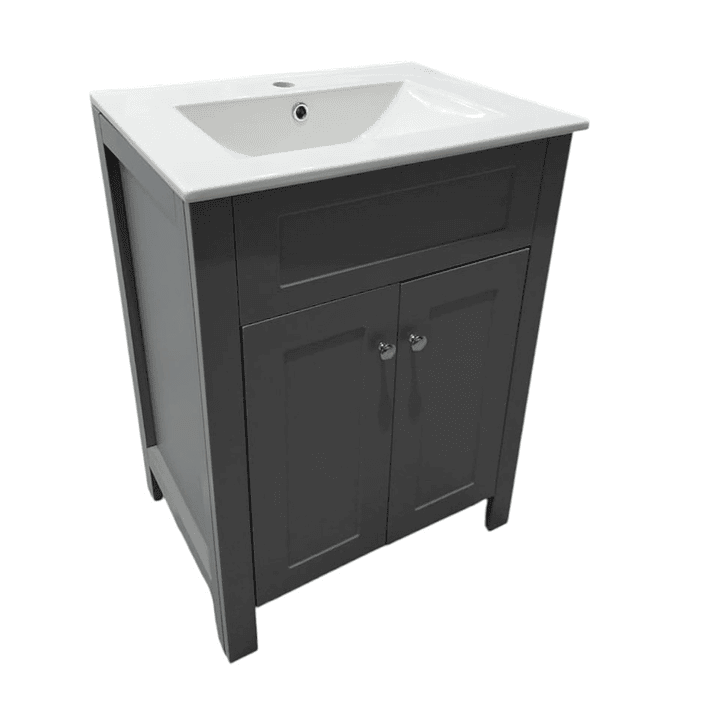 Vanitorio + Mueble Gris Sin Griferia 61x46.5x82cm K1057 1