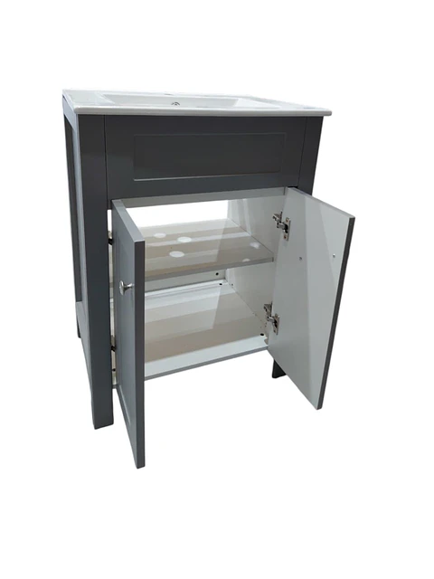 Vanitorio + Mueble Gris Sin Griferia 61x46.5x82cm K1057