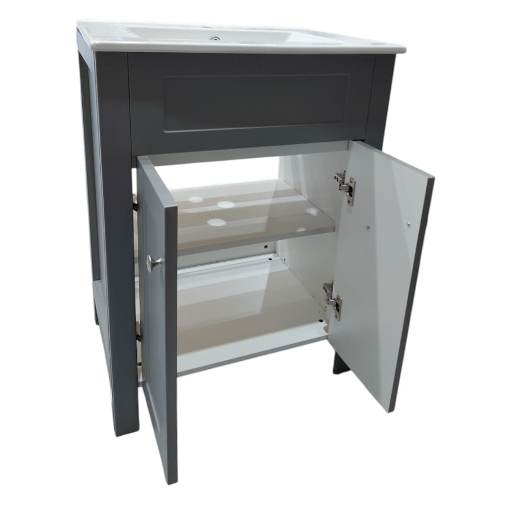 Vanitorio + Mueble Gris Sin Griferia 61x46.5x82cm K1057 2