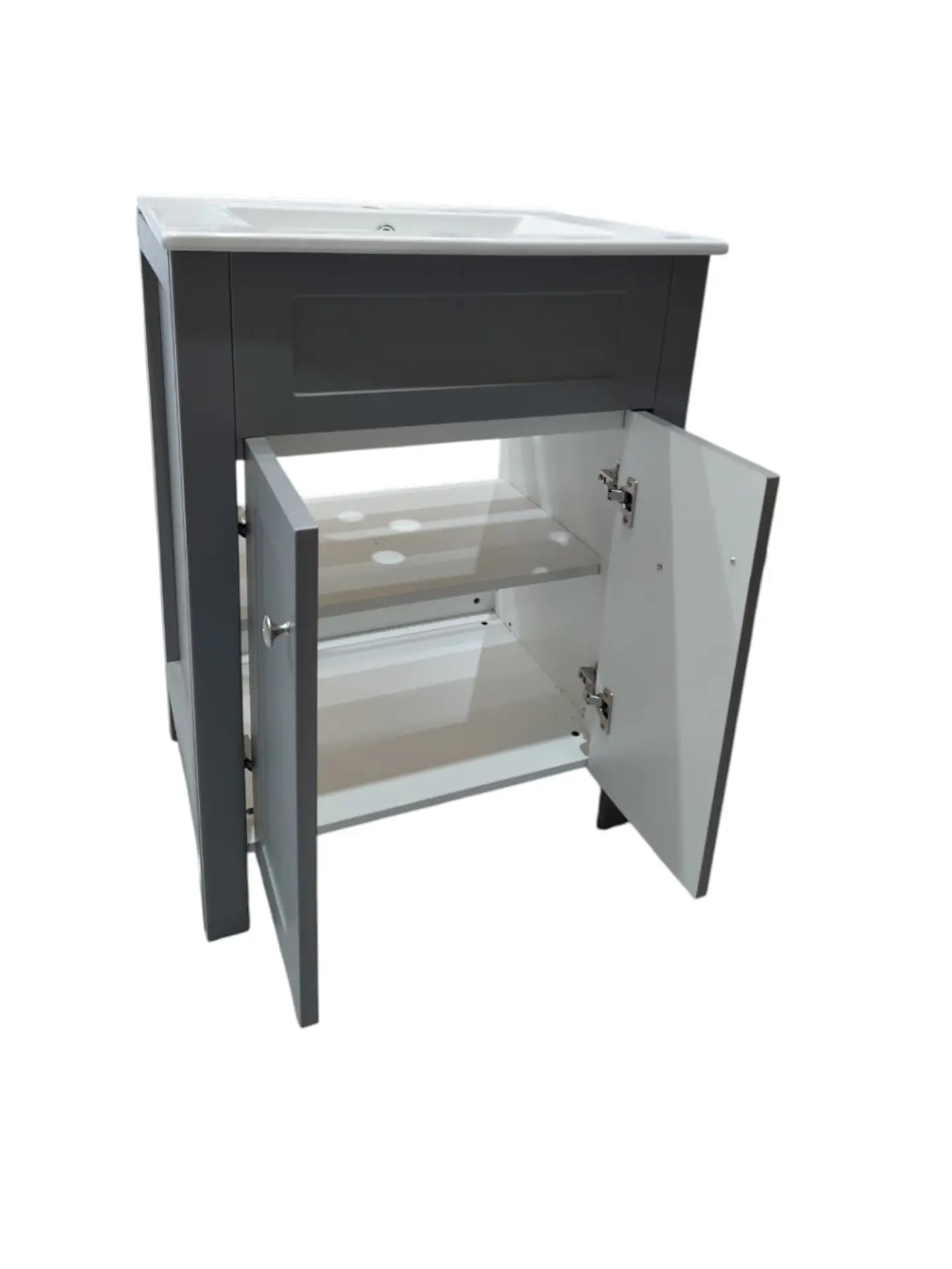 Vanitorio + Mueble Gris Sin Griferia 61x46.5x82cm K1057 2