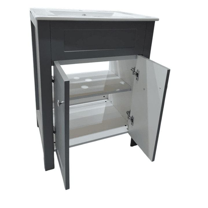 Vanitorio + Mueble Gris Sin Griferia 61x46.5x82cm K1057 2