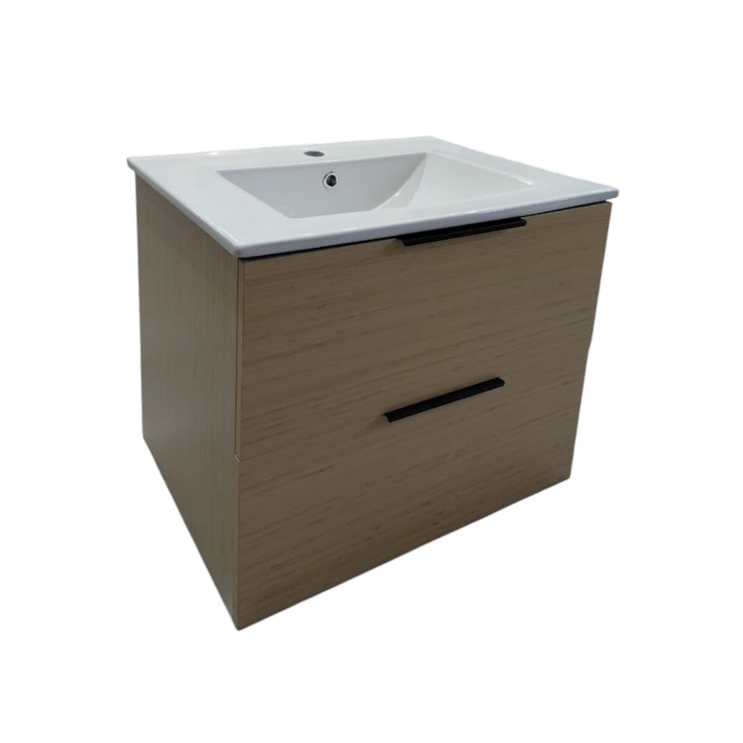 Vanitorio + Mueble Colgante Rustic OAK Sin Griferia 61x46x52cm K2068 1