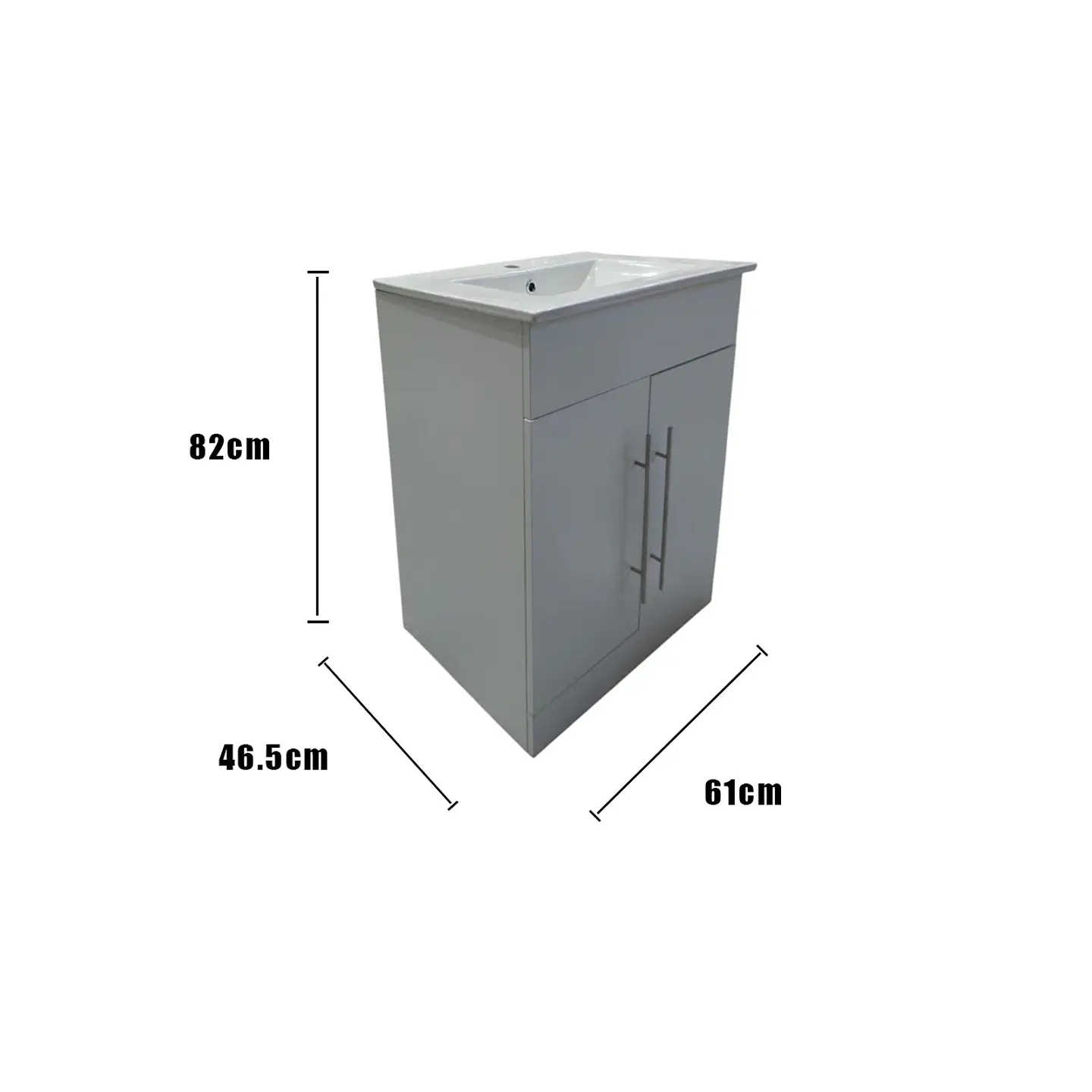 Vanitorio + Mueble Blanco Sin Griferia 61x46.5x82cm K1052-60  4