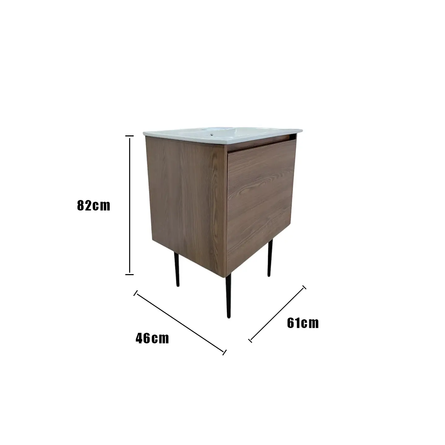 Vanitorio + Mueble Castaño Sin Griferia 61x46x82cm K1095 4