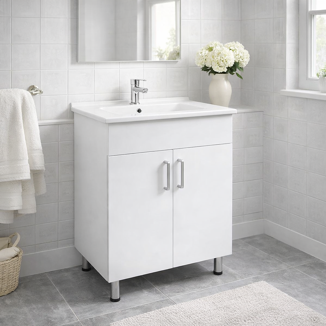 Vanitorio + Mueble Blanco Sin Griferia 61Xx47x85cm 600-1  5