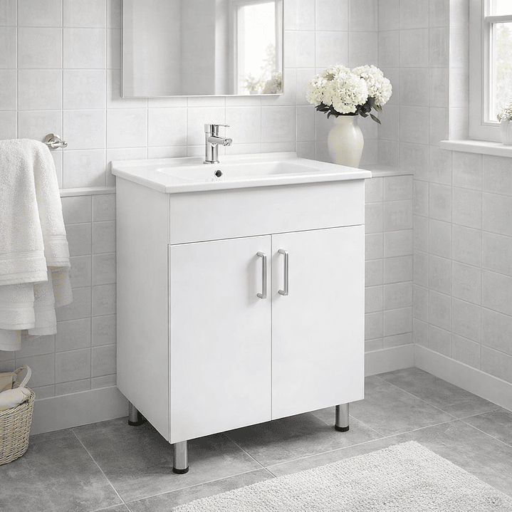 Vanitorio + Mueble Blanco Sin Griferia 61Xx47x85cm 600-1  5