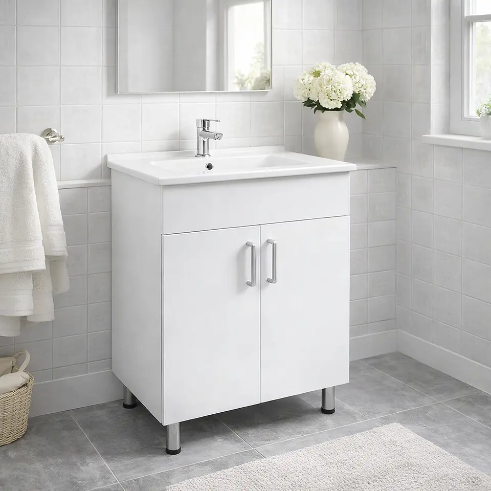 Vanitorio + Mueble Blanco Sin Griferia 61Xx47x85cm 600-1  5