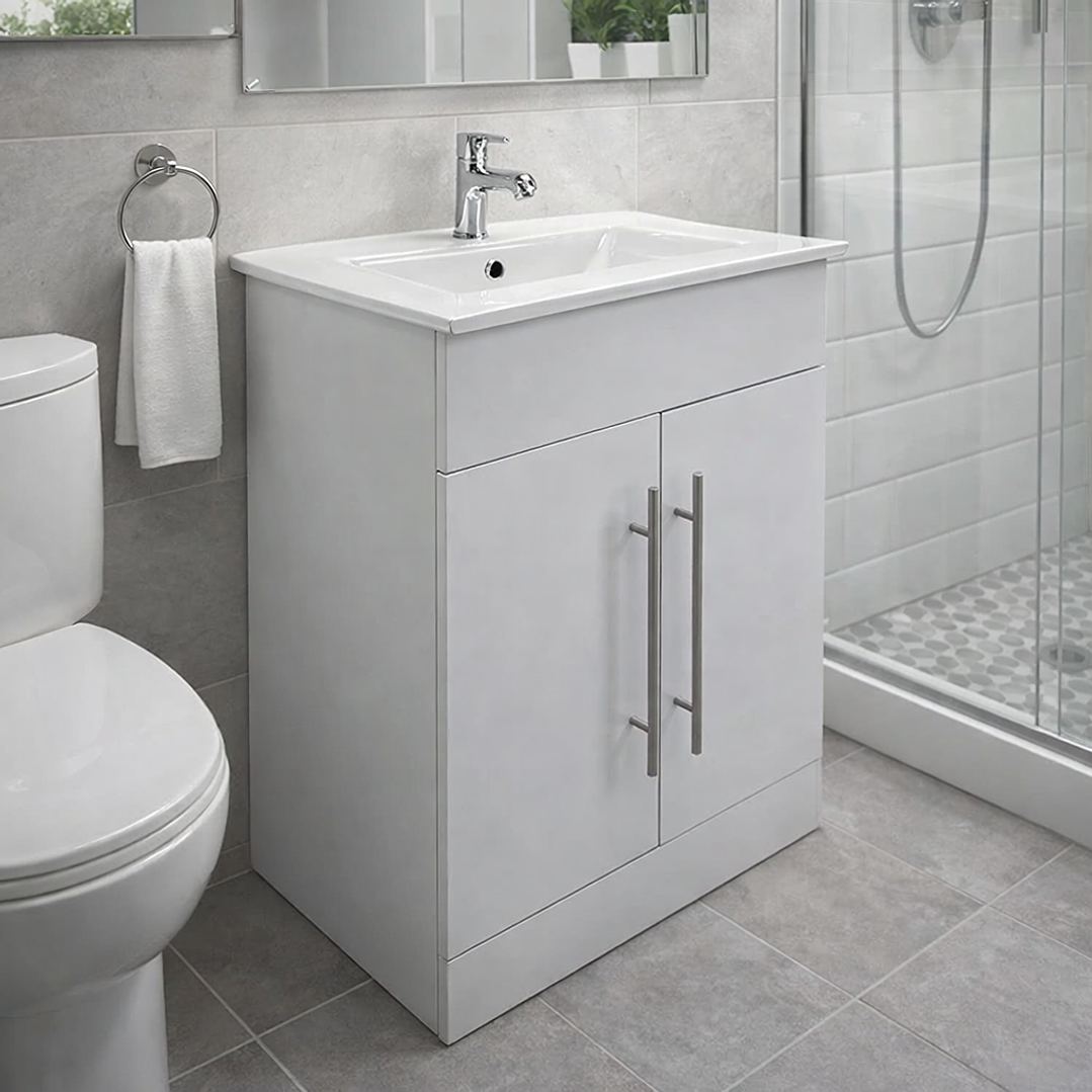 Vanitorio + Mueble Blanco Sin Griferia 61x46.5x82cm K1052-60  5