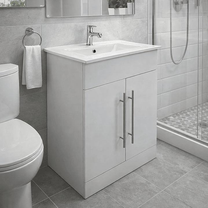 Vanitorio + Mueble Blanco Sin Griferia 61x46.5x82cm K1052-60  5