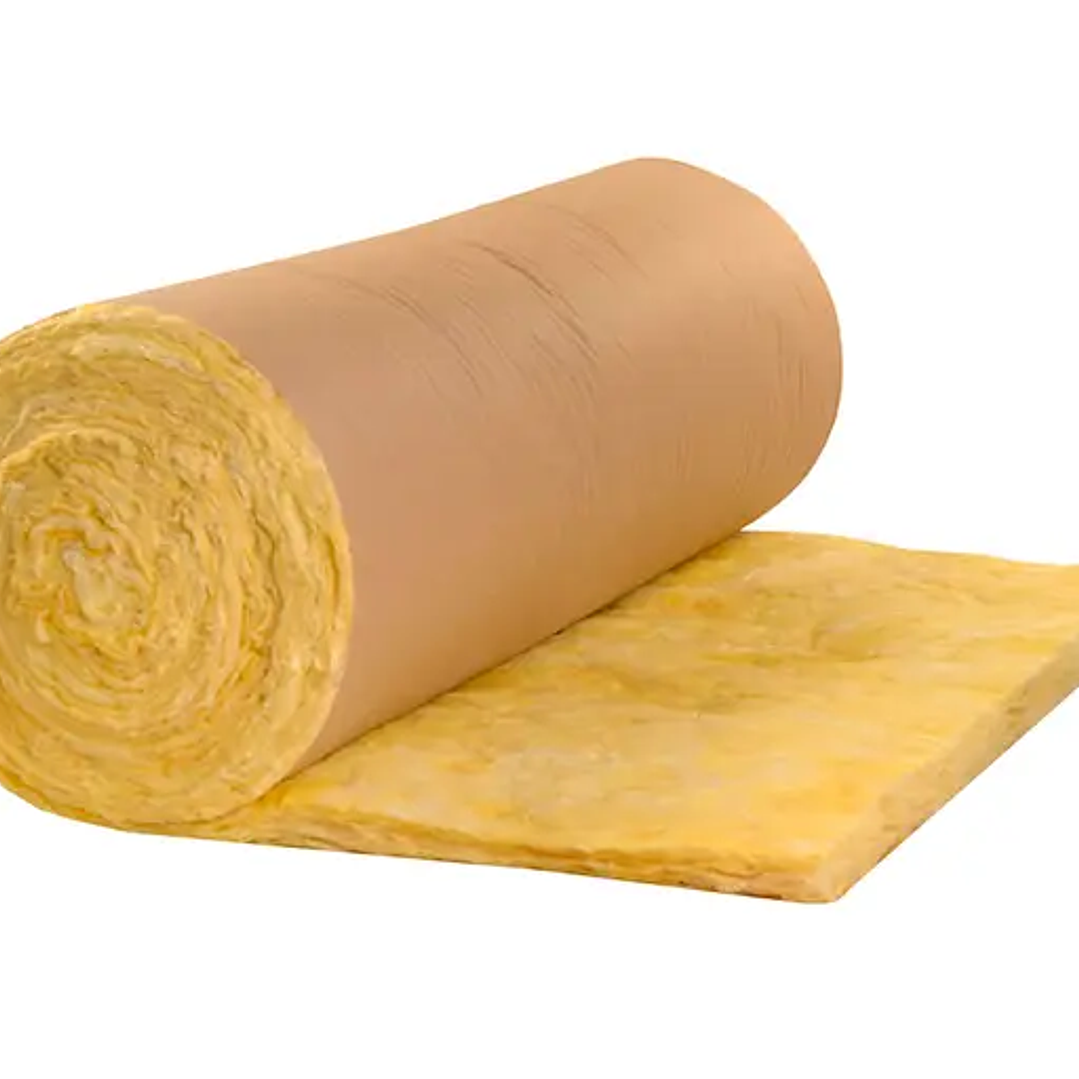 Aislante Lana de Vidrio C/Barrera de Vapor 50mm 1.2x12mts (14.4mts²) FSIMP 1