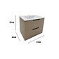 Vanitorio + Mueble Colgante Rustic OAK Sin Griferia 61x46x52cm K2068 - Miniatura 3