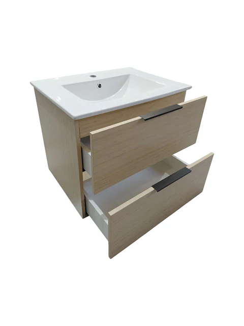 Vanitorio + Mueble Colgante Rustic OAK Sin Griferia 61x46x52cm K2068