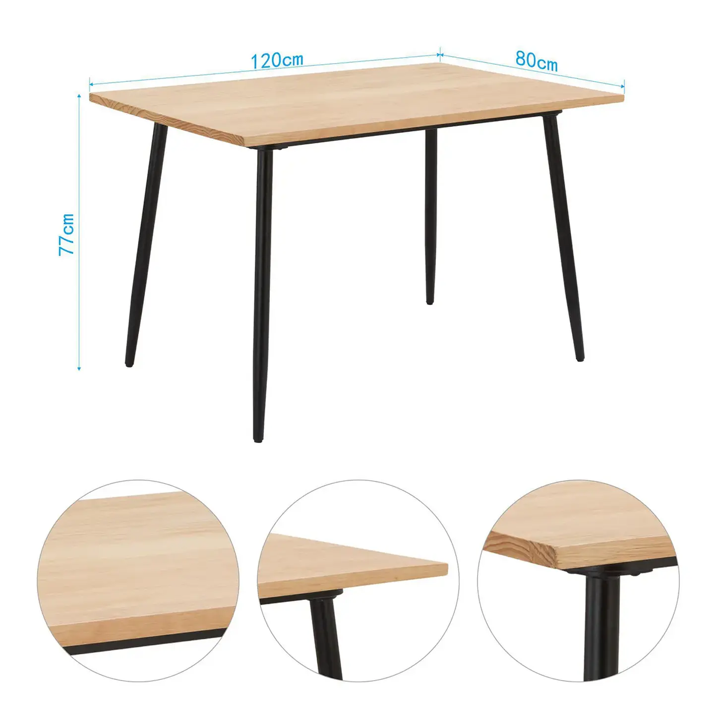 Mesa Comedor con 4 Sillas Negra JC-12877-N (3C) 4
