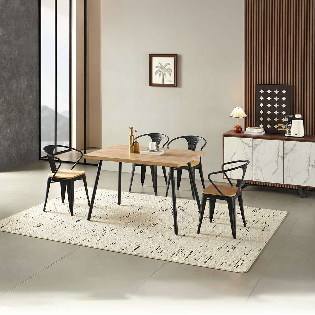 Mesa Comedor con 4 Sillas Negra JC-12877-N (3C) 1