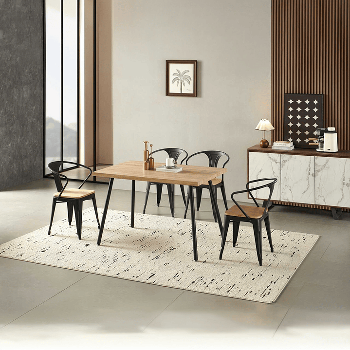 Mesa Comedor con 4 Sillas Negra JC-12877-N (3C) 1