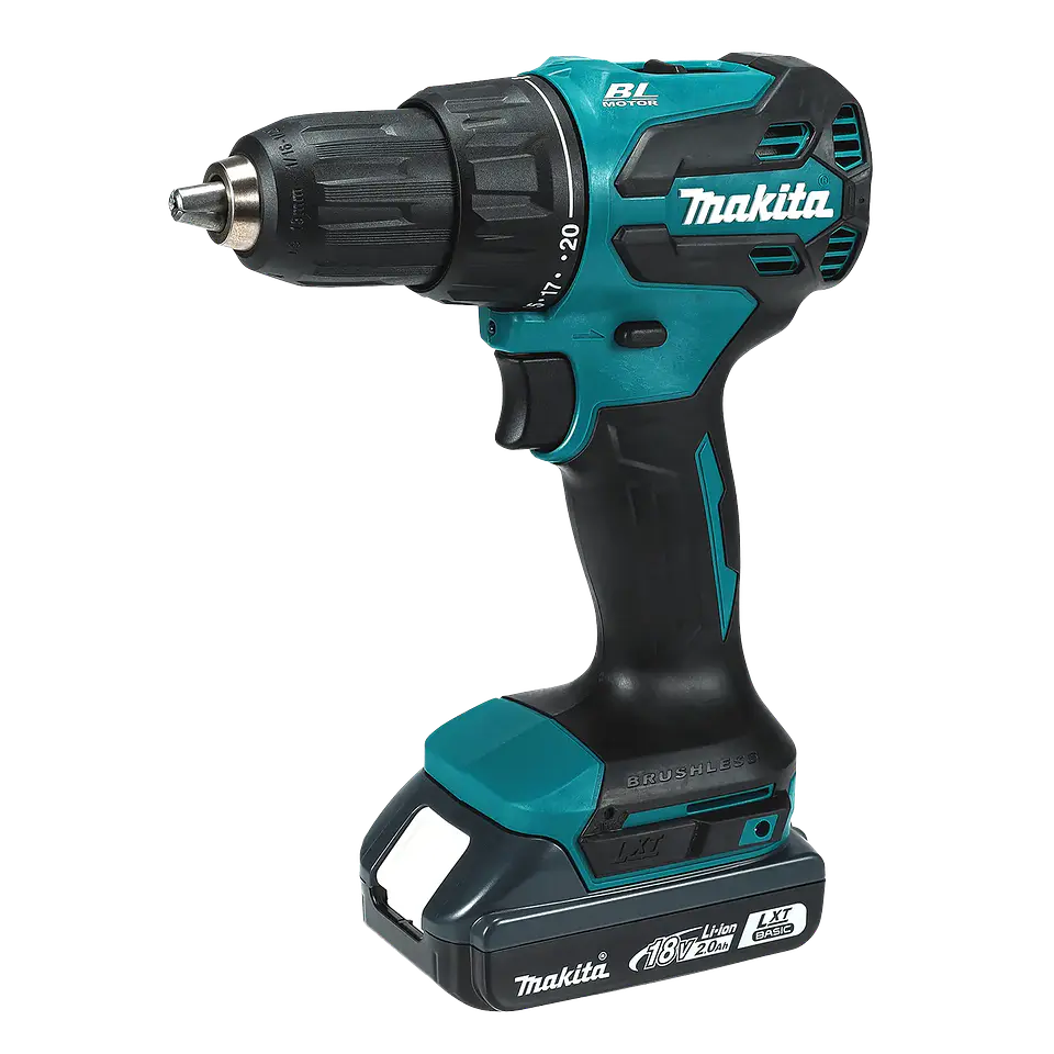 Taladro Percutor Inalambrico 13MM 18V LXT /BL/1BAT/CARGADOR DHP490RFX MAKITA 1