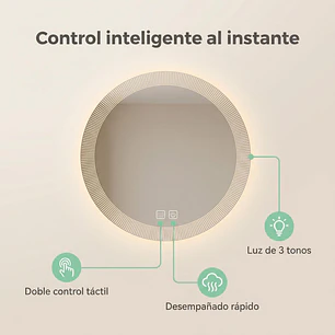 Espejo Luz Led 58X58 Redondo C/Aantiempañante Mod 05 FSIMP