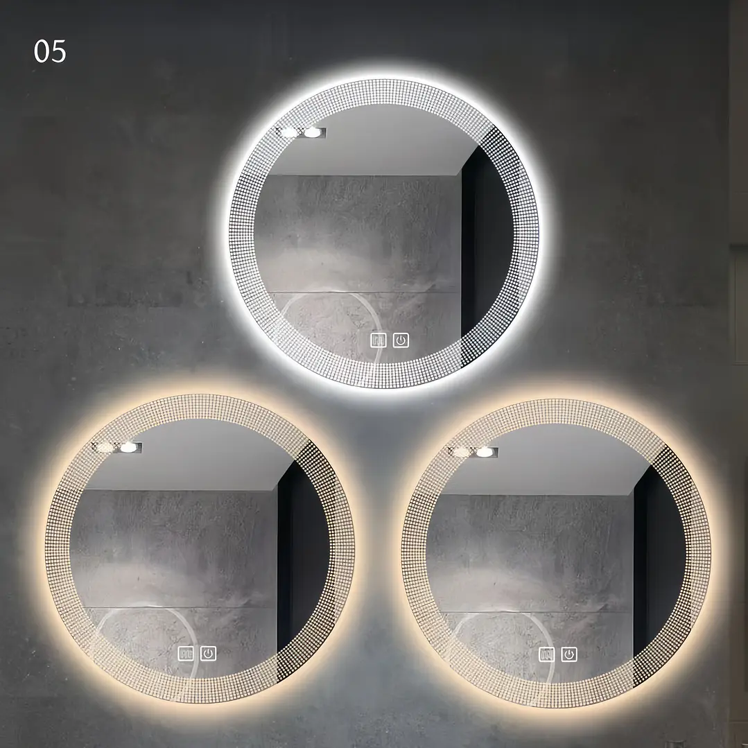 Espejo Luz Led 58X58 Redondo C/Aantiempañante Mod 05 FSIMP 6