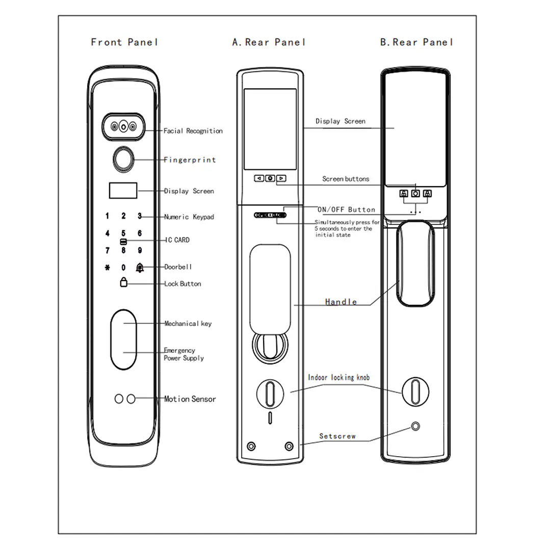 Cerradura Acceso Facal Smart Locks Fingerprint K9 FSIMP 2