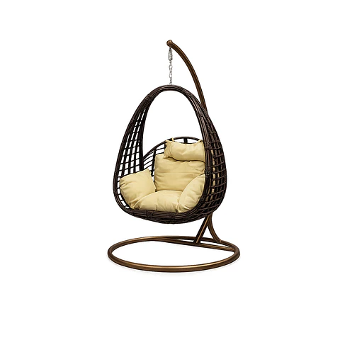 Mecedora Colgante Tipo Huevo Cafe 660X900X1150MM FSIMP