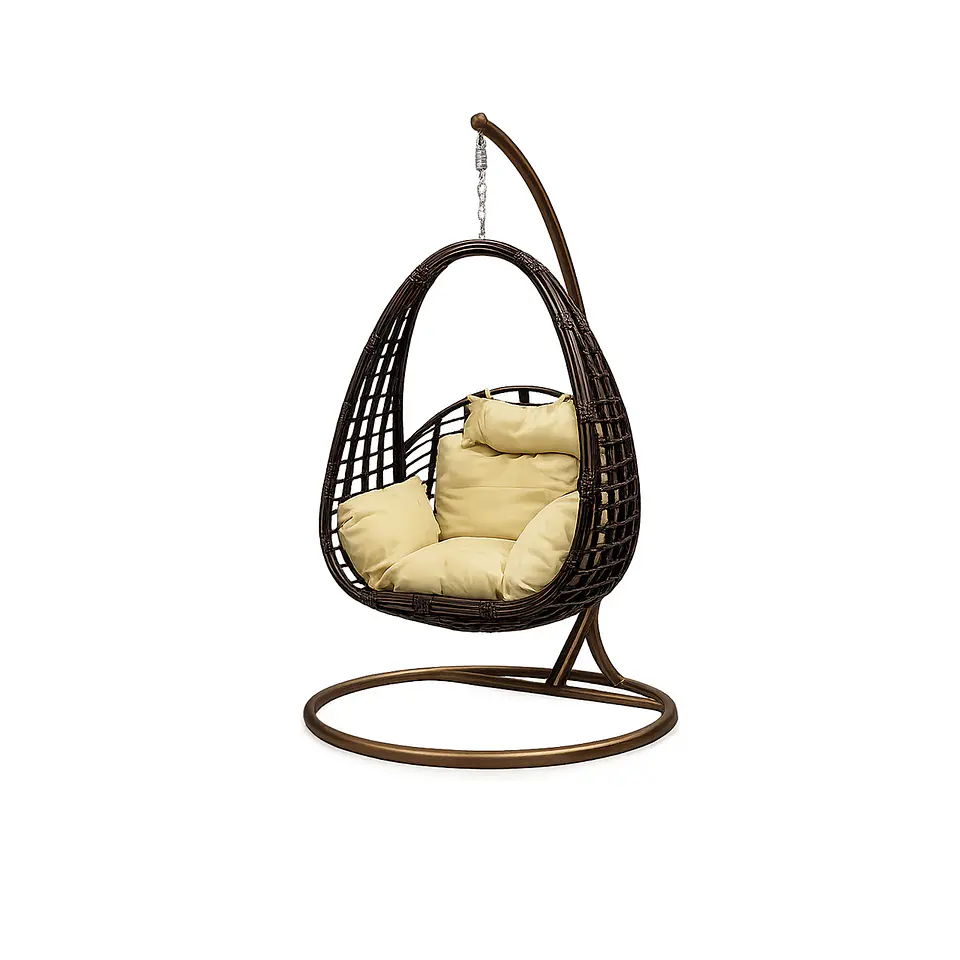 Mecedora Colgante Tipo Huevo Cafe 660X900X1150MM FSIMP 1