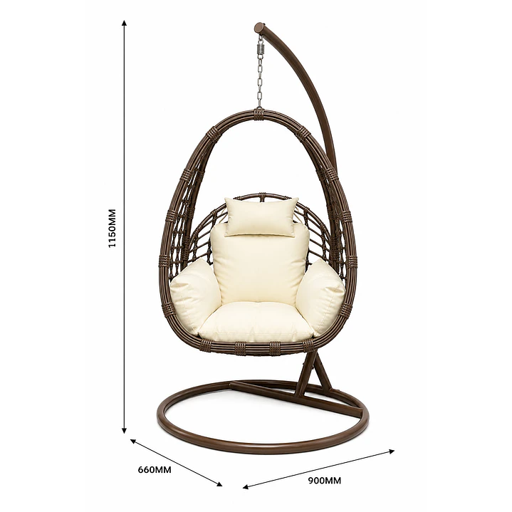 Mecedora Colgante Tipo Huevo Cafe 660X900X1150MM FSIMP 2