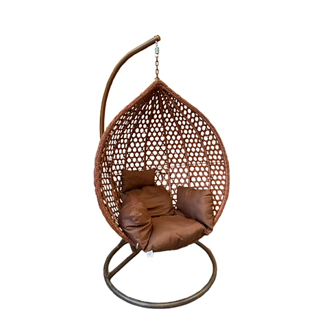 Mecedora Colgante Ovalada Tipo Canasto Cafe 660X1030X1950MM FSIMP