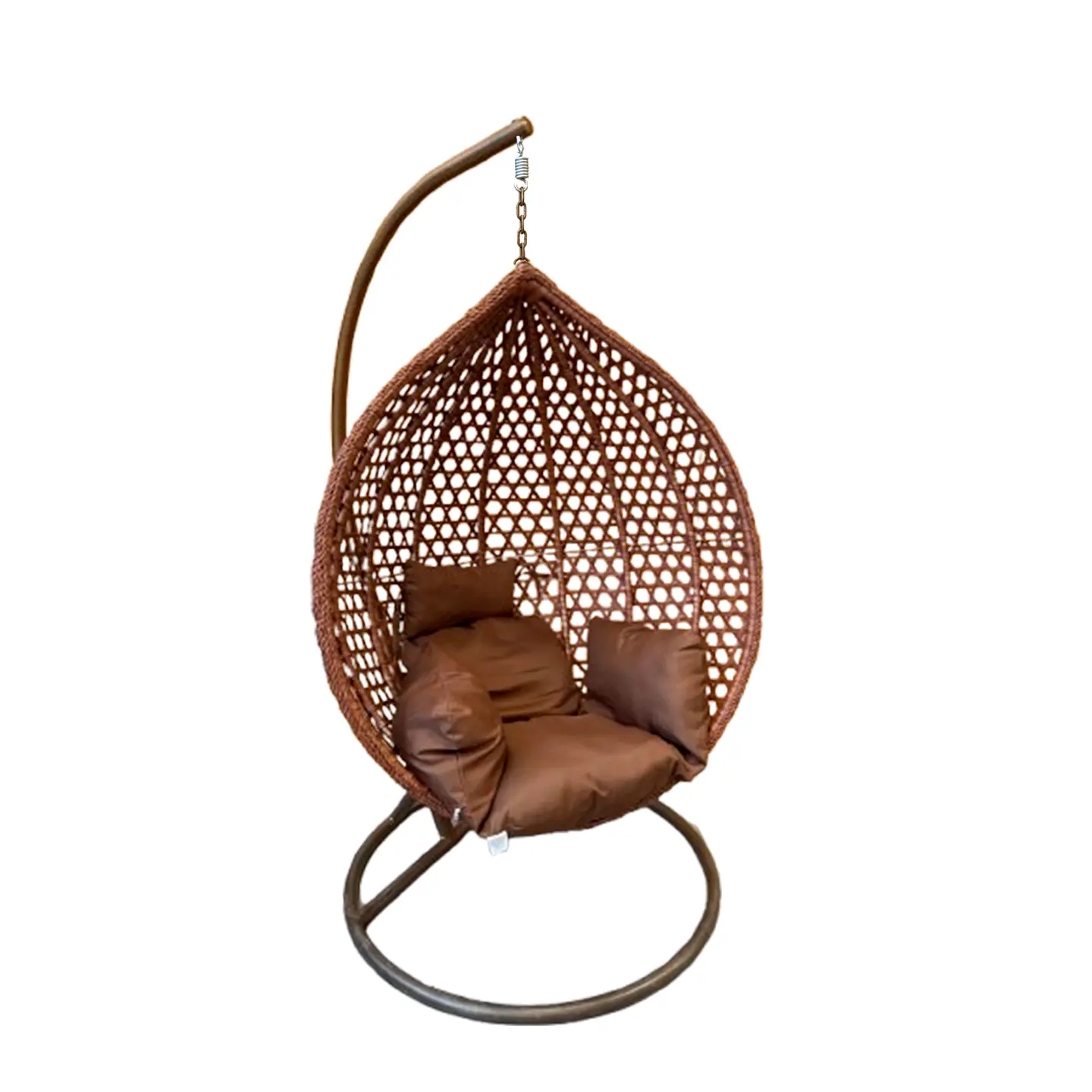 Mecedora Colgante Ovalada Tipo Canasto Cafe 660X1030X1950MM FSIMP 1