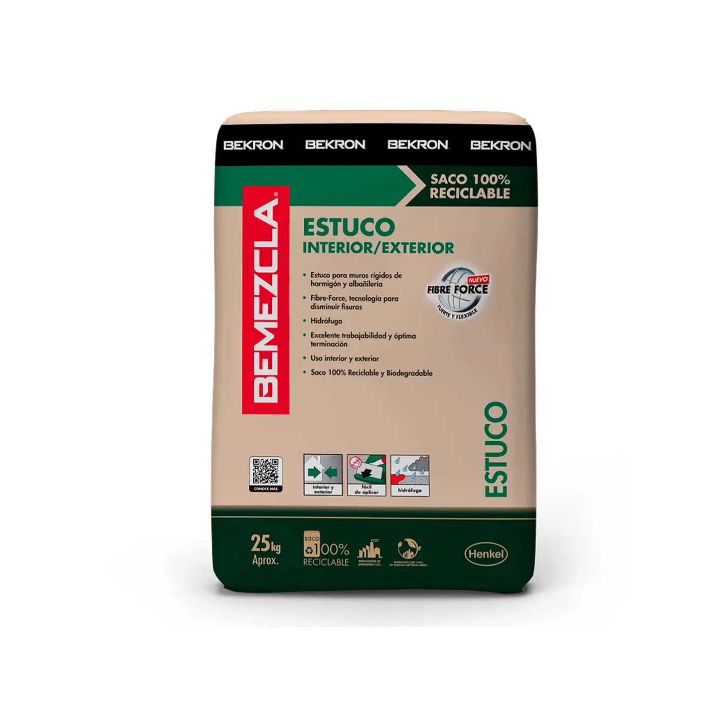 Bekron Bemezcla Estuco Interior/Exterior 25KG 1
