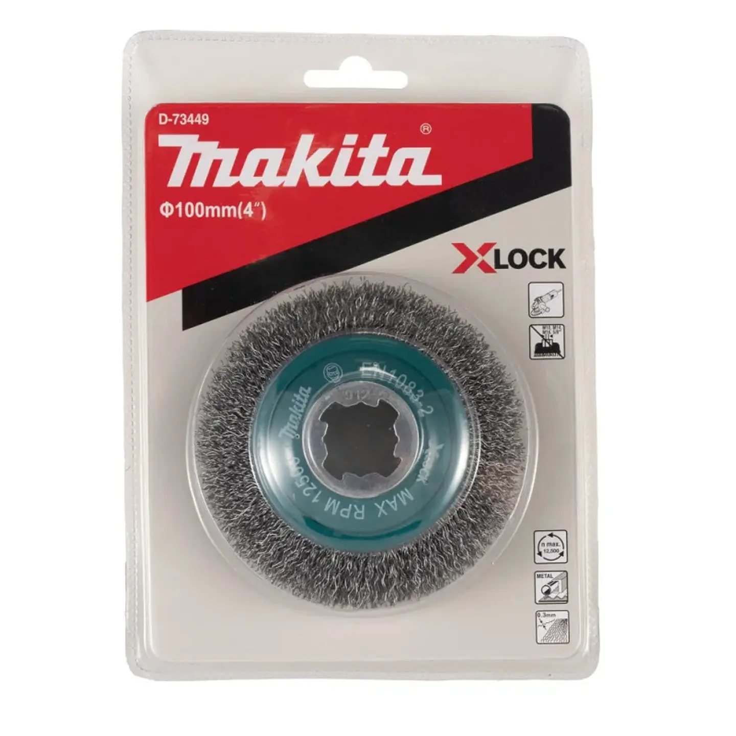 Escobilla Grata Circular Bisel Rizado 100MM X-Lock D-73449 Makita 2