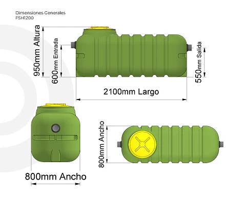 Fosa Septica 1200 lts Bioplastic