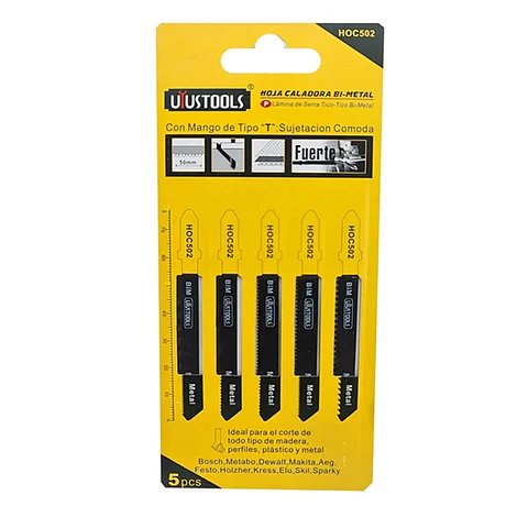 Set 5 Hojas Sierra Caladora Para Metal HOC502 Uyus