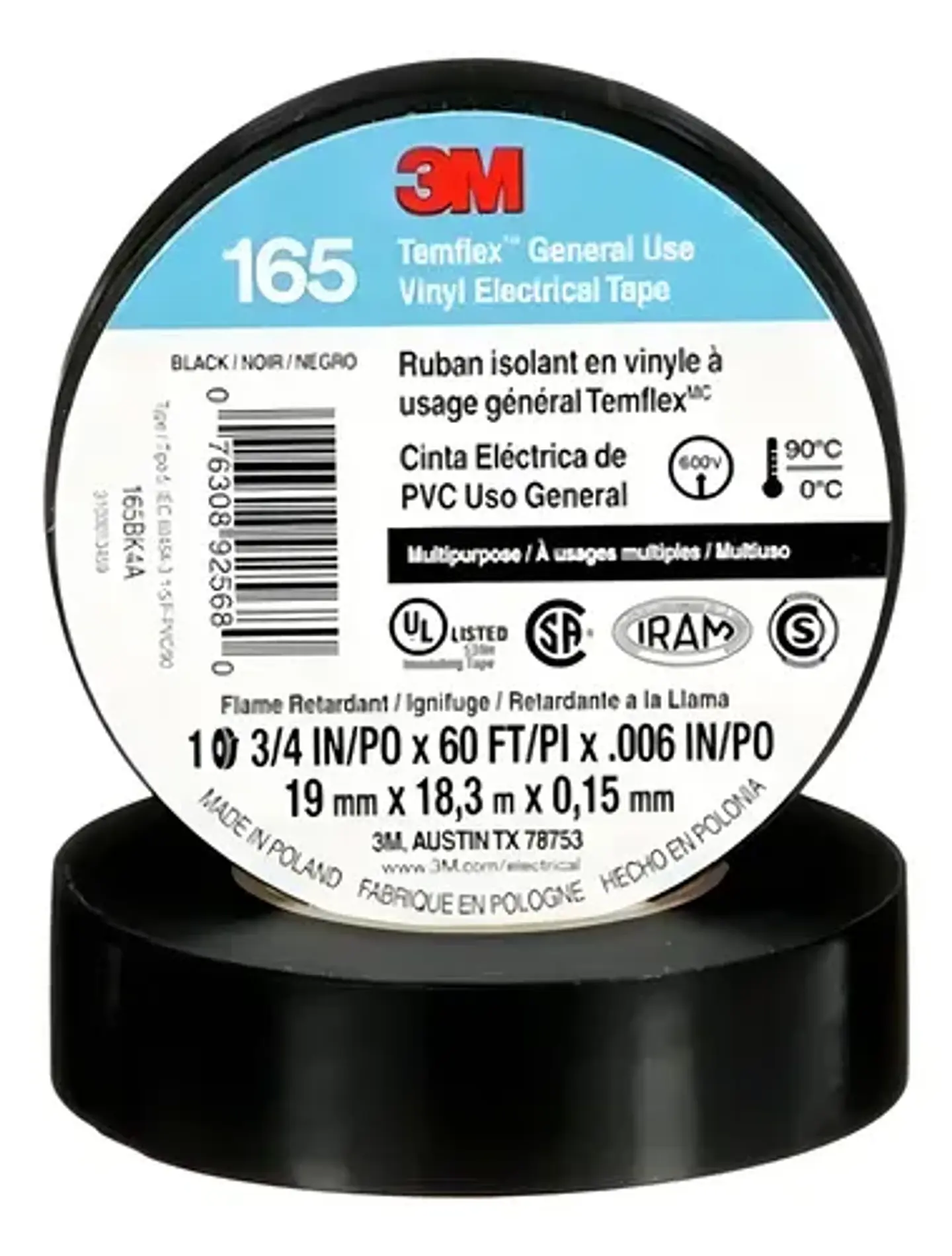 Cinta Aislante 19MMX18MTS Negra 1