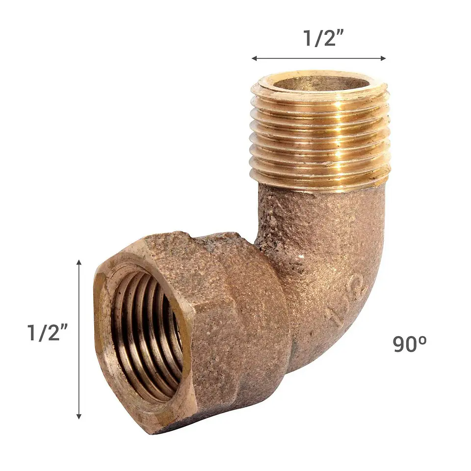 Codo Bronce HE-HI 1/2 Pulgada 2