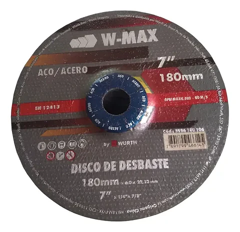 Disco Desbaste Acero 180X6X22.2MM W-Max Wurth