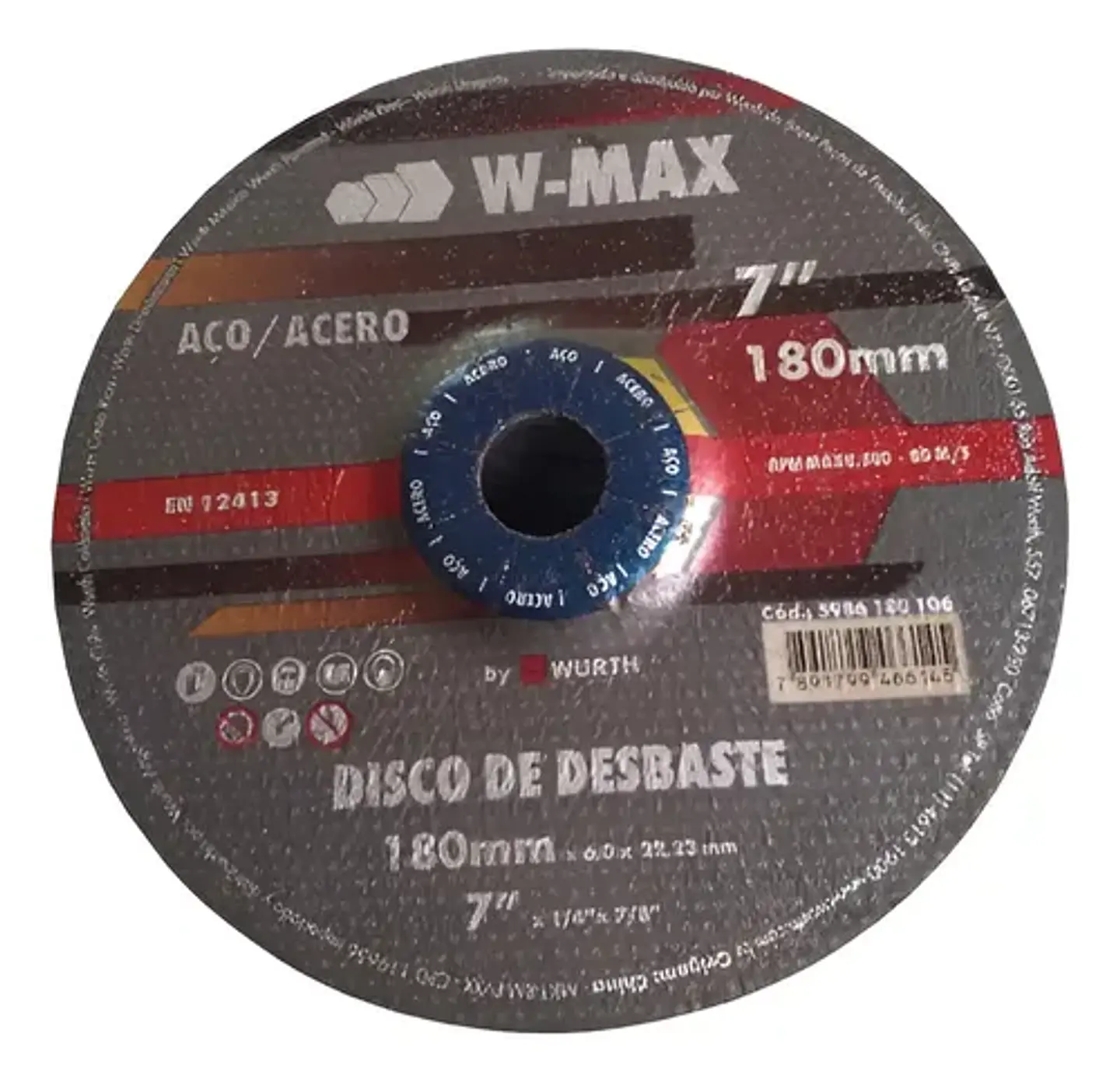 Disco Desbaste Acero 180X6X22.2MM W-Max Wurth 1