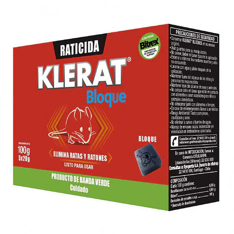Veneno Klerat Bloques 100 Grms