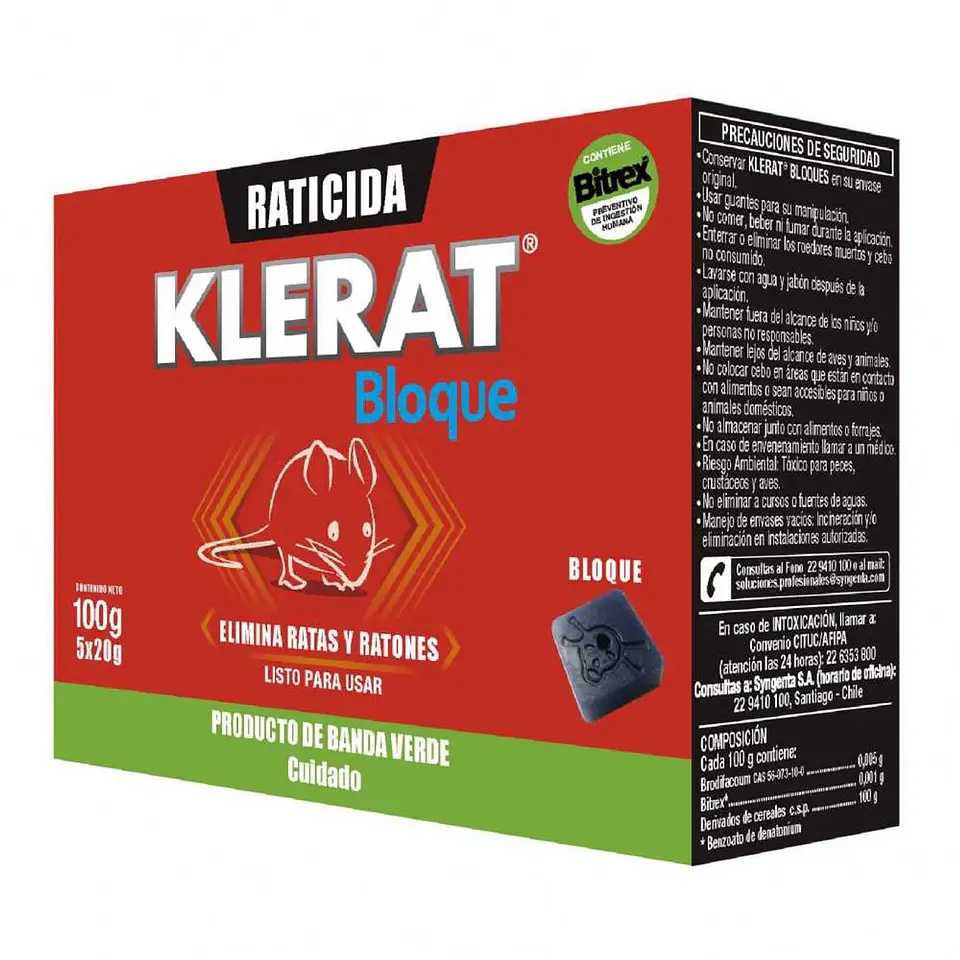 Veneno Klerat Bloques 100 Grms 1