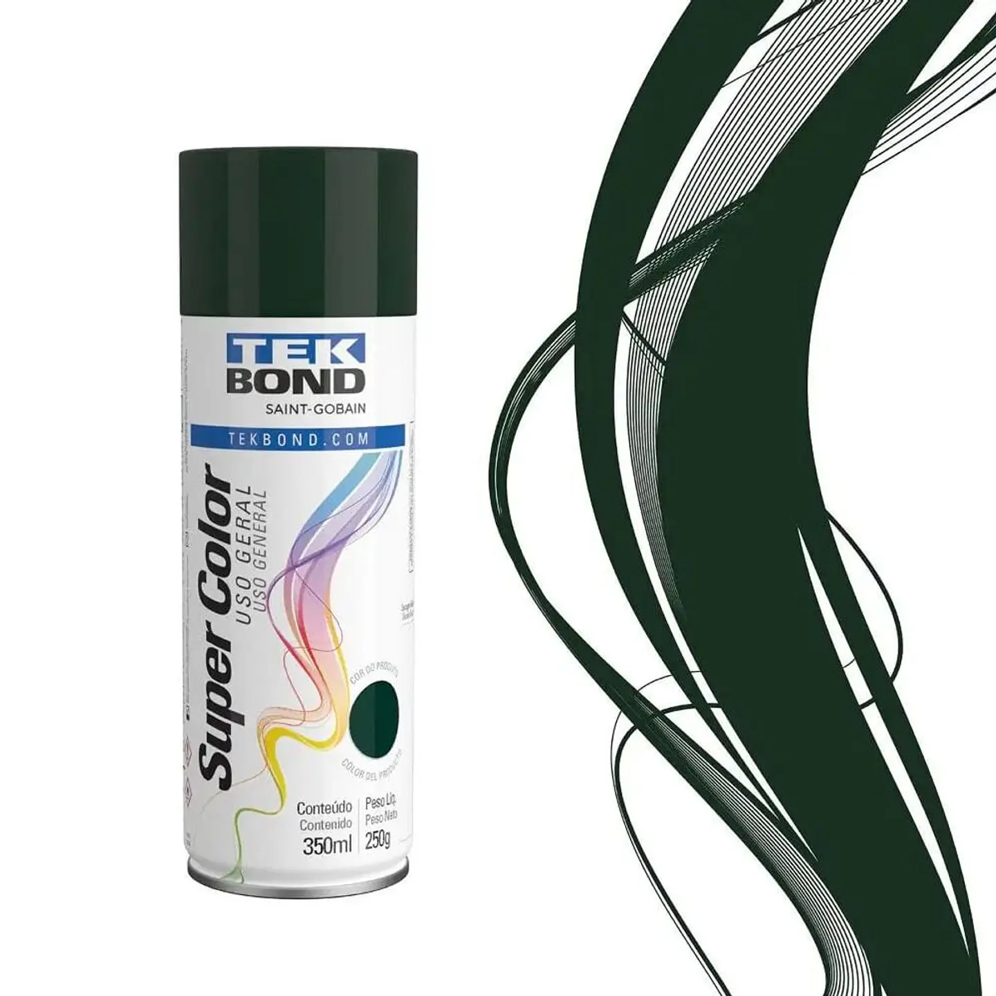 Pintura Spray Tekbond Uso Gral Verde Oscuro 350ML 1