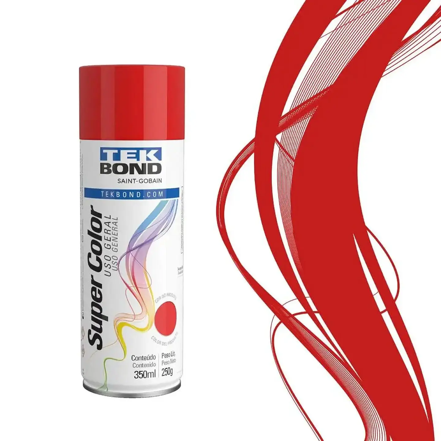 Pintura Spray Tekbond Uso Gral Rojo 300ML 2