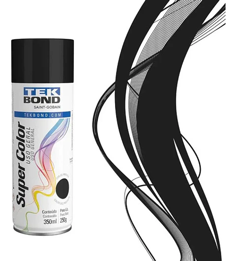 Pintura Spray Tekbond Uso Gral Negro Mate 350ML